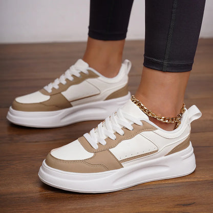 Sneakers Basses Casual Femme Design Bicolore Style Skate et Streetwear
